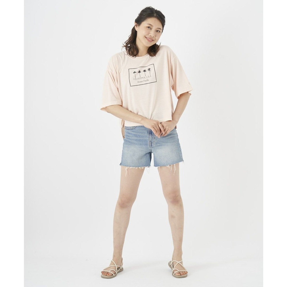 オーシャンパシフィック（Ocean Pacific）（レディース）ラッシュガード 半袖 Tシャツ ハイブリット 水陸両用 ピンク 522494-PNK