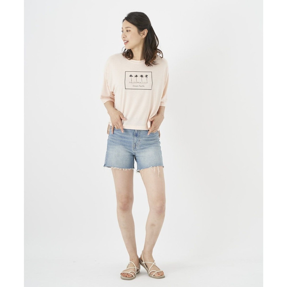 オーシャンパシフィック（Ocean Pacific）（レディース）ラッシュガード 半袖 Tシャツ ハイブリット 水陸両用 ピンク 522494-PNK