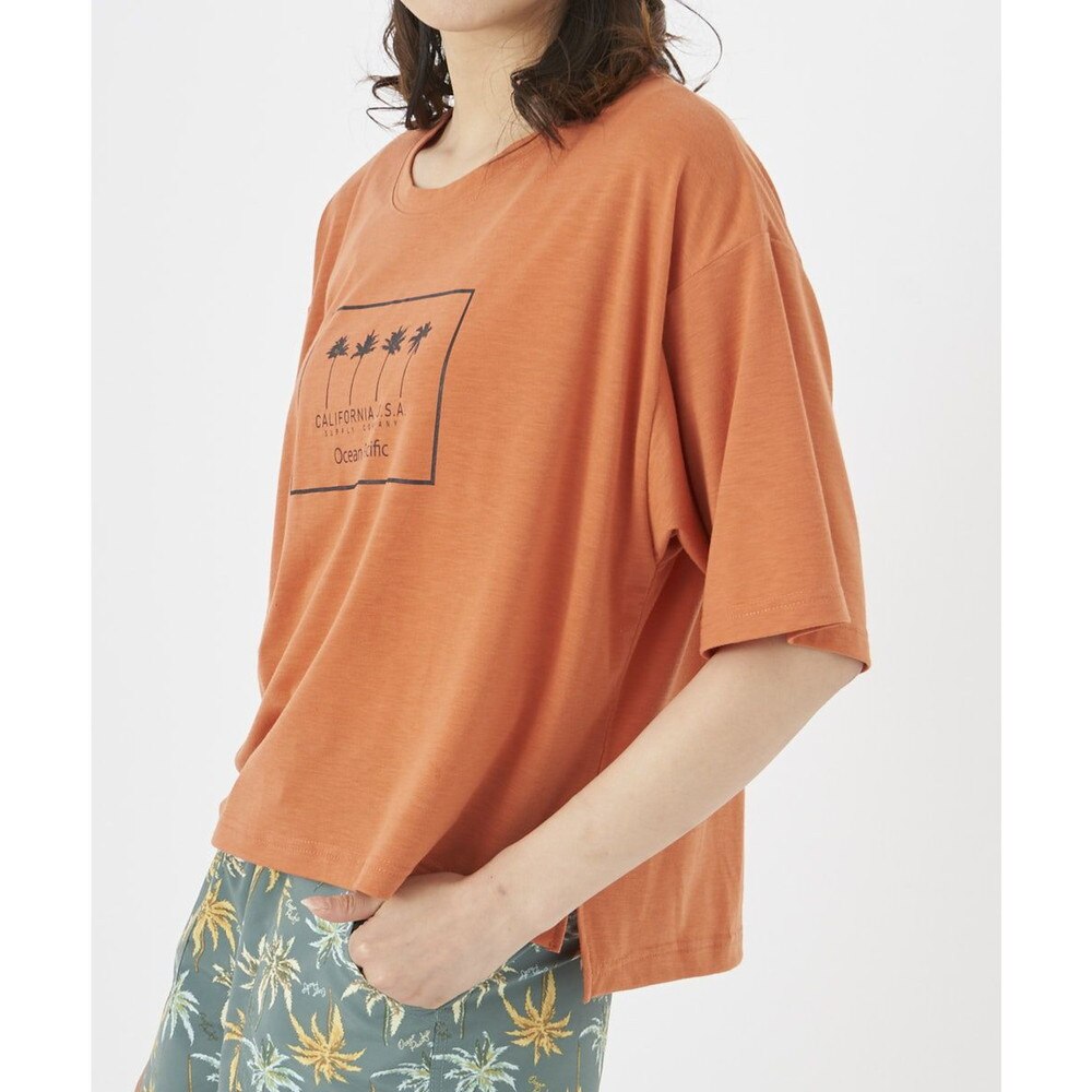 オーシャンパシフィック（Ocean Pacific）（レディース）ラッシュガード 半袖 Tシャツ ハイブリット 水陸両用 レッド 522494-RED