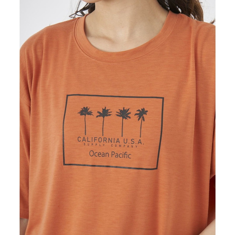 オーシャンパシフィック（Ocean Pacific）（レディース）ラッシュガード 半袖 Tシャツ ハイブリット 水陸両用 レッド 522494-RED
