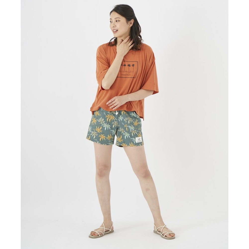 オーシャンパシフィック（Ocean Pacific）（レディース）ラッシュガード 半袖 Tシャツ ハイブリット 水陸両用 レッド 522494-RED