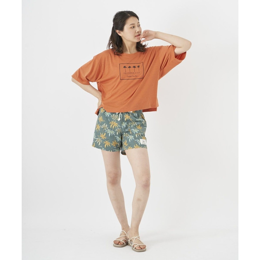 オーシャンパシフィック（Ocean Pacific）（レディース）ラッシュガード 半袖 Tシャツ ハイブリット 水陸両用 レッド 522494-RED