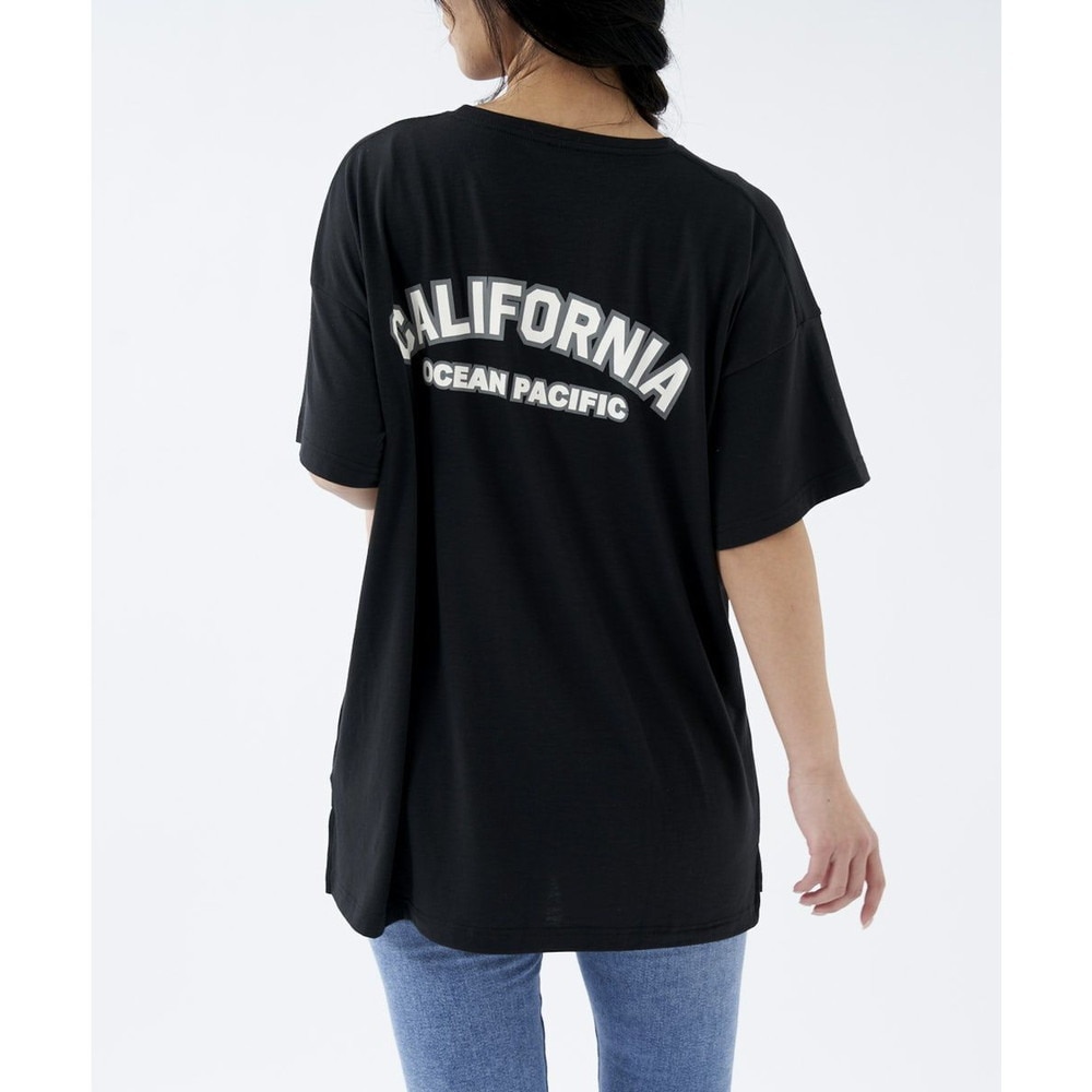オーシャンパシフィック（Ocean Pacific）（レディース）ラッシュガード 半袖 Tシャツ ハイブリット 水陸両用 体型カバー ブラック 522495-BLK