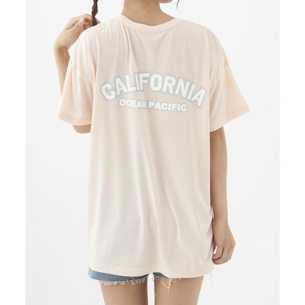 オーシャンパシフィック（Ocean Pacific）（レディース）ラッシュガード 半袖 Tシャツ ハイブリット 水陸両用 体型カバー ピンク 522495-PNK