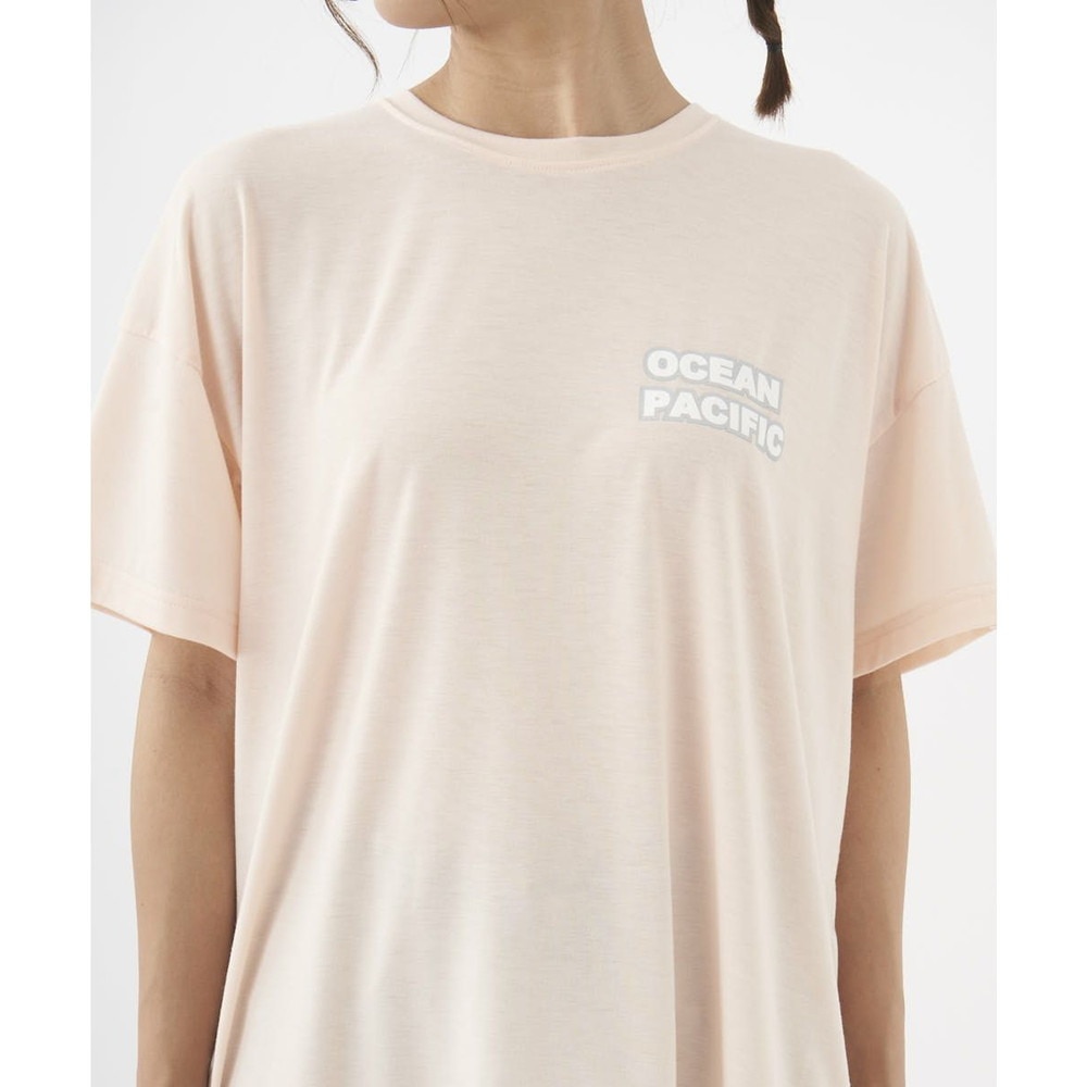 オーシャンパシフィック（Ocean Pacific）（レディース）ラッシュガード 半袖 Tシャツ ハイブリット 水陸両用 体型カバー ピンク 522495-PNK