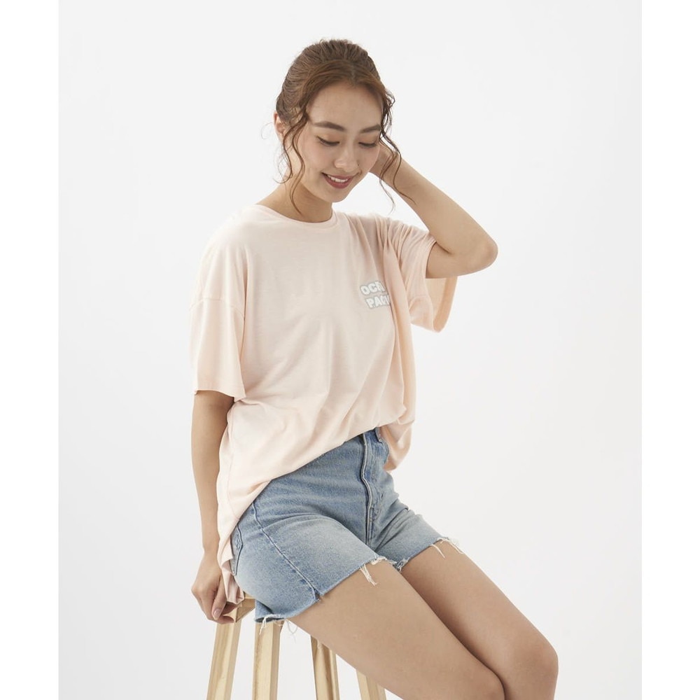 オーシャンパシフィック（Ocean Pacific）（レディース）ラッシュガード 半袖 Tシャツ ハイブリット 水陸両用 体型カバー ピンク 522495-PNK
