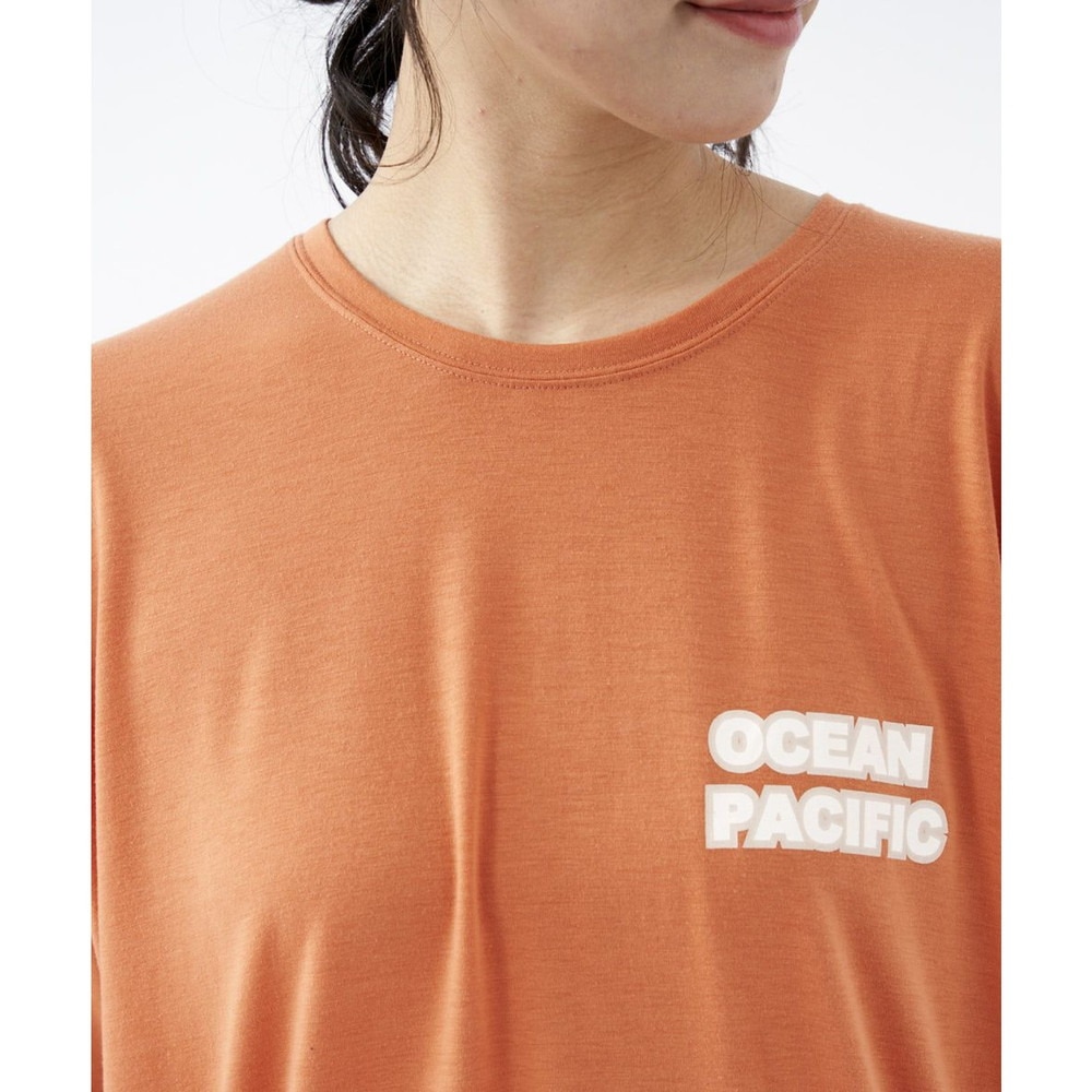 オーシャンパシフィック（Ocean Pacific）（レディース）ラッシュガード 半袖 Tシャツ ハイブリット 水陸両用 体型カバー レッド 522495-RED