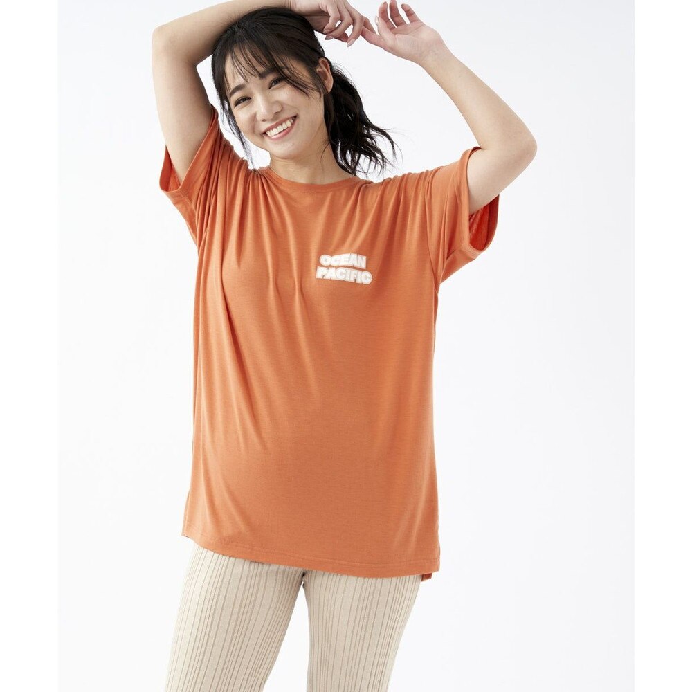 オーシャンパシフィック（Ocean Pacific）（レディース）ラッシュガード 半袖 Tシャツ ハイブリット 水陸両用 体型カバー レッド 522495-RED