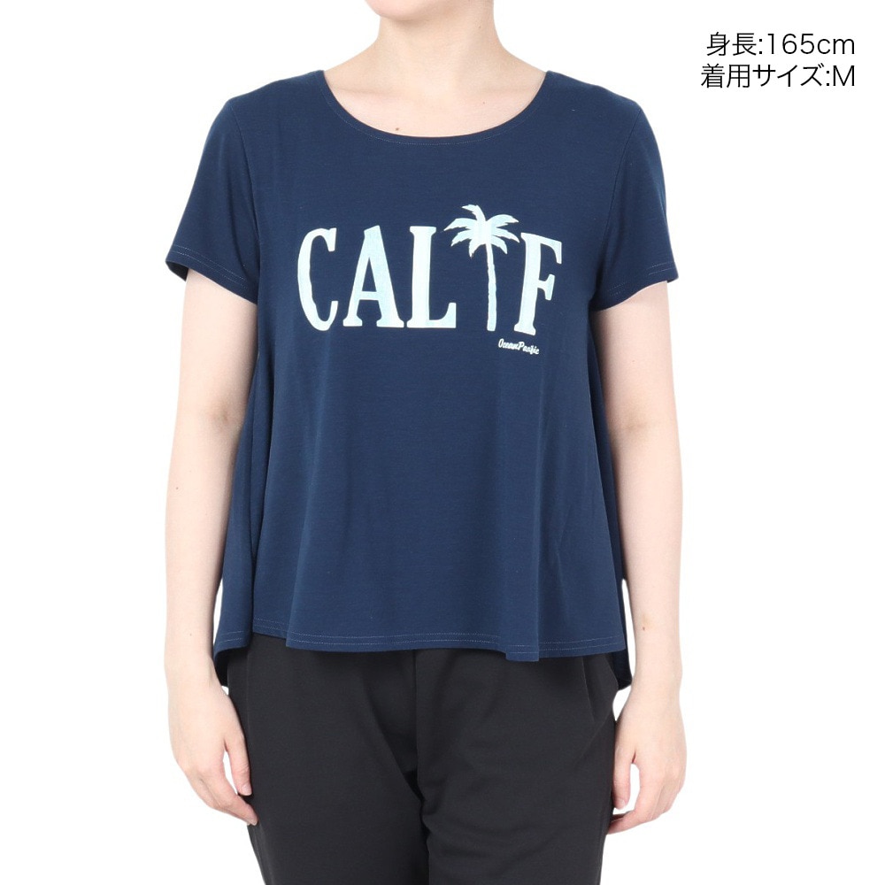 オーシャンパシフィック（Ocean Pacific）（レディース）ラッシュガード 半袖 Tシャツ UVカット 紫外線対策 水陸両用 体型カバー ネイビー 5296601NVS