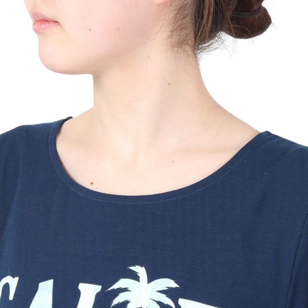 オーシャンパシフィック（Ocean Pacific）（レディース）ラッシュガード 半袖 Tシャツ UVカット 紫外線対策 水陸両用 体型カバー ネイビー 5296601NVS