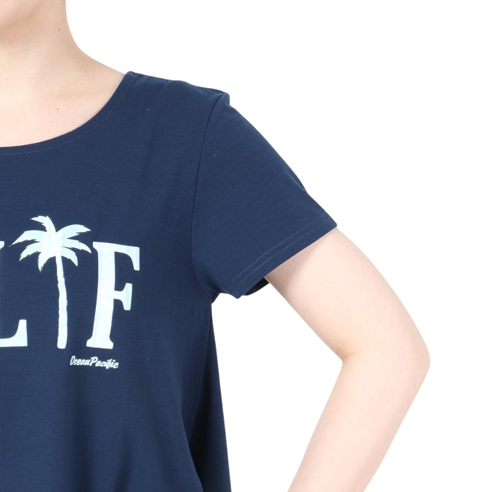 オーシャンパシフィック（Ocean Pacific）（レディース）ラッシュガード 半袖 Tシャツ UVカット 紫外線対策 水陸両用 体型カバー ネイビー 5296601NVS