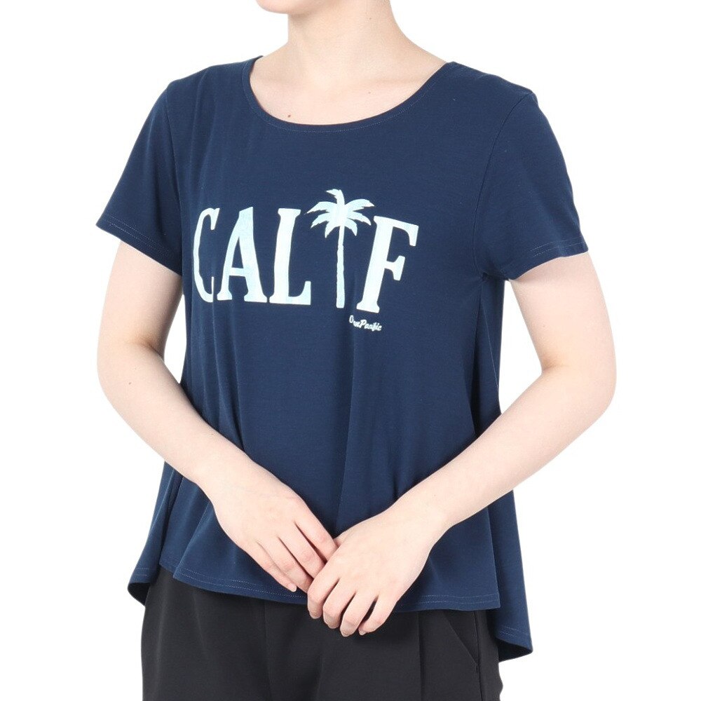 オーシャンパシフィック（Ocean Pacific）（レディース）ラッシュガード 半袖 Tシャツ UVカット 紫外線対策 水陸両用 体型カバー ネイビー 5296601NVS