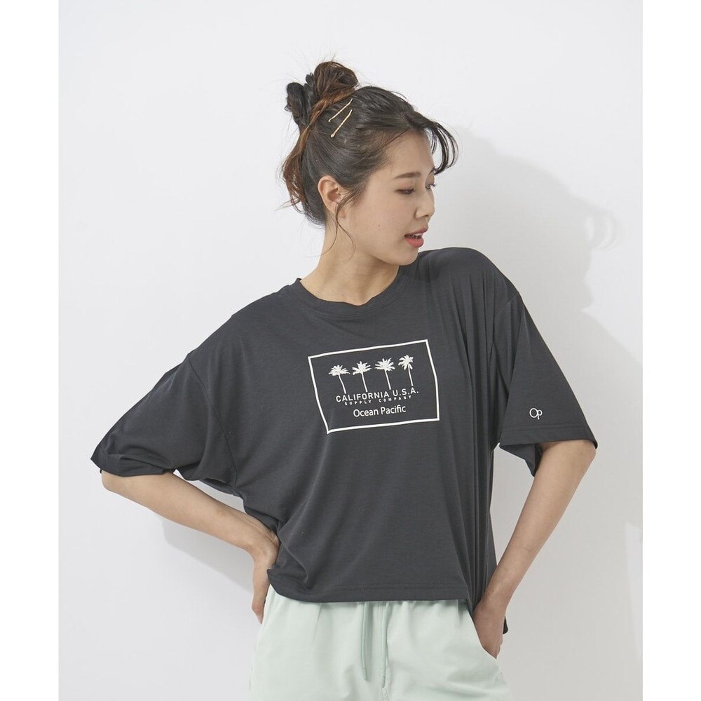 オーシャンパシフィック（Ocean Pacific）（レディース）ラッシュガード 半袖 Tシャツ ハイブリット 水陸両用 ブラック 522494-BLK