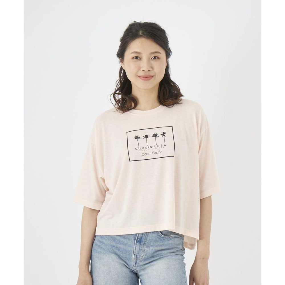 オーシャンパシフィック（Ocean Pacific）（レディース）ラッシュガード 半袖 Tシャツ ハイブリッド 水陸両用 ピンク 522494-PNK