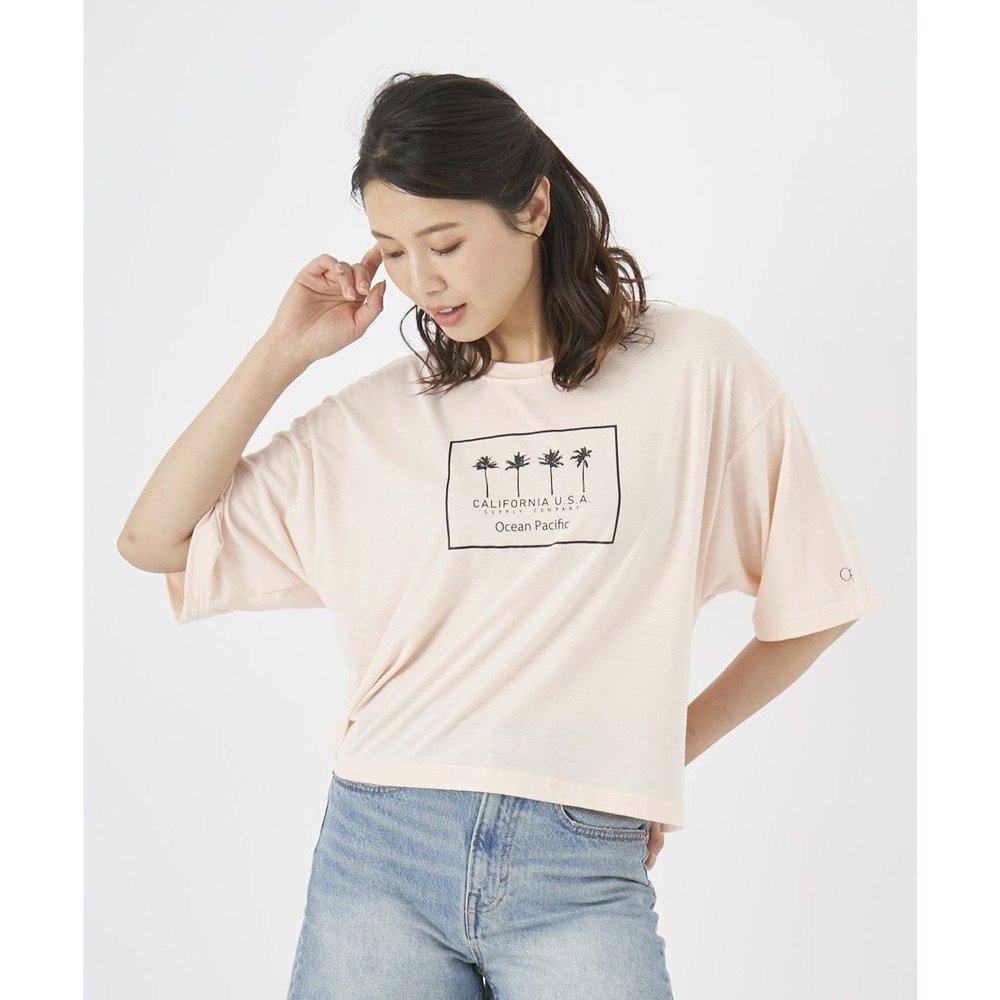 オーシャンパシフィック（Ocean Pacific）（レディース）ラッシュガード 半袖 Tシャツ ハイブリッド 水陸両用 ピンク 522494-PNK