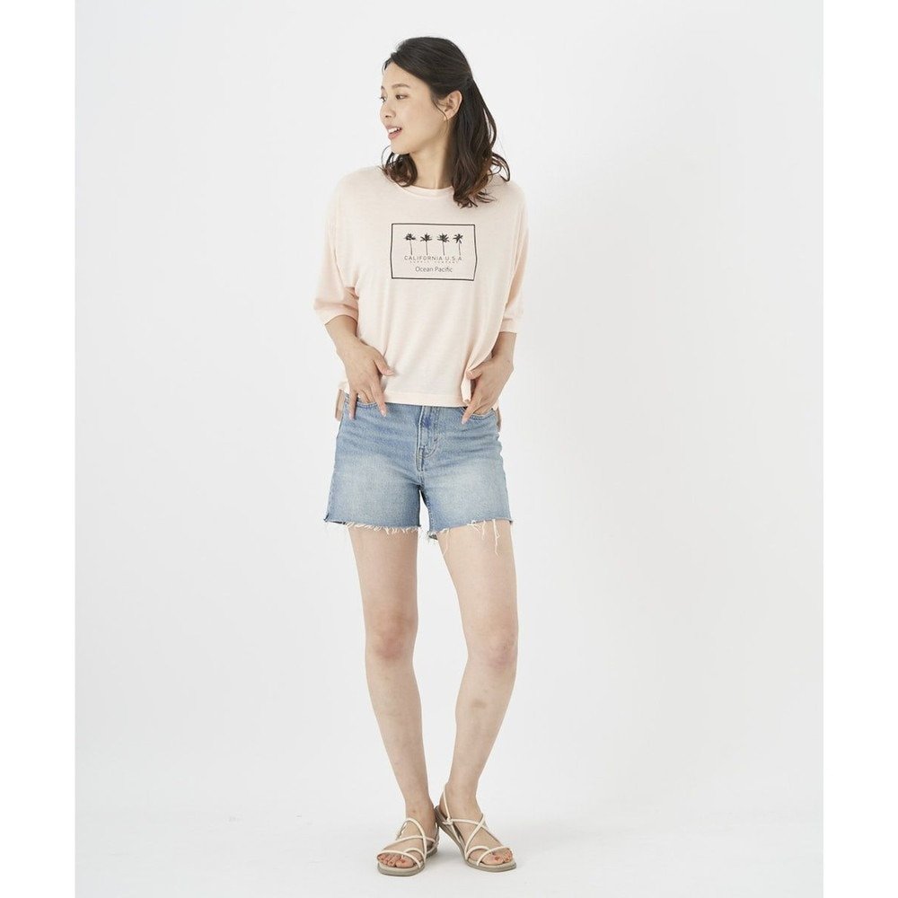 オーシャンパシフィック（Ocean Pacific）（レディース）ラッシュガード 半袖 Tシャツ ハイブリッド 水陸両用 ピンク 522494-PNK