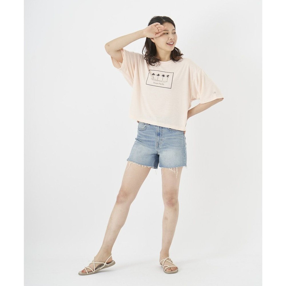 オーシャンパシフィック（Ocean Pacific）（レディース）ラッシュガード 半袖 Tシャツ ハイブリッド 水陸両用 ピンク 522494-PNK