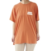 (レディース)ラッシュガード 半袖 Tシャツ ハイブリット 水陸両用 体型カバー レッド 522495-RED