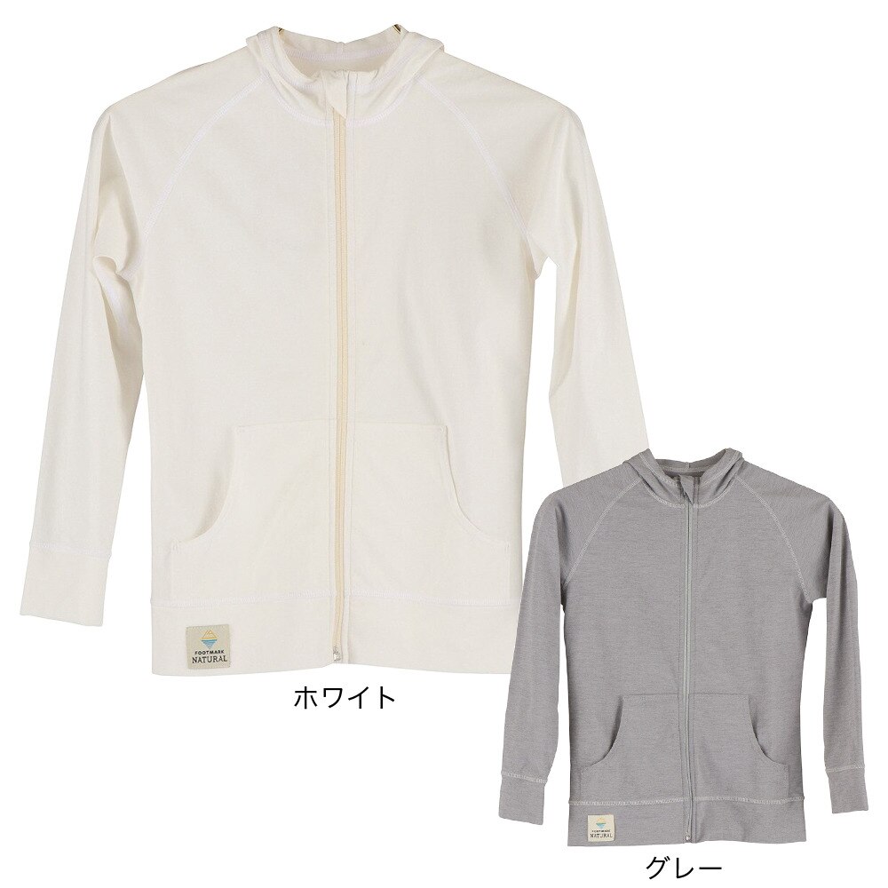 フットマーク（FOOTMARK）（キッズ）ジュニア 水着 ラッシュガード 長袖 パーカー 0242071-18 グレー