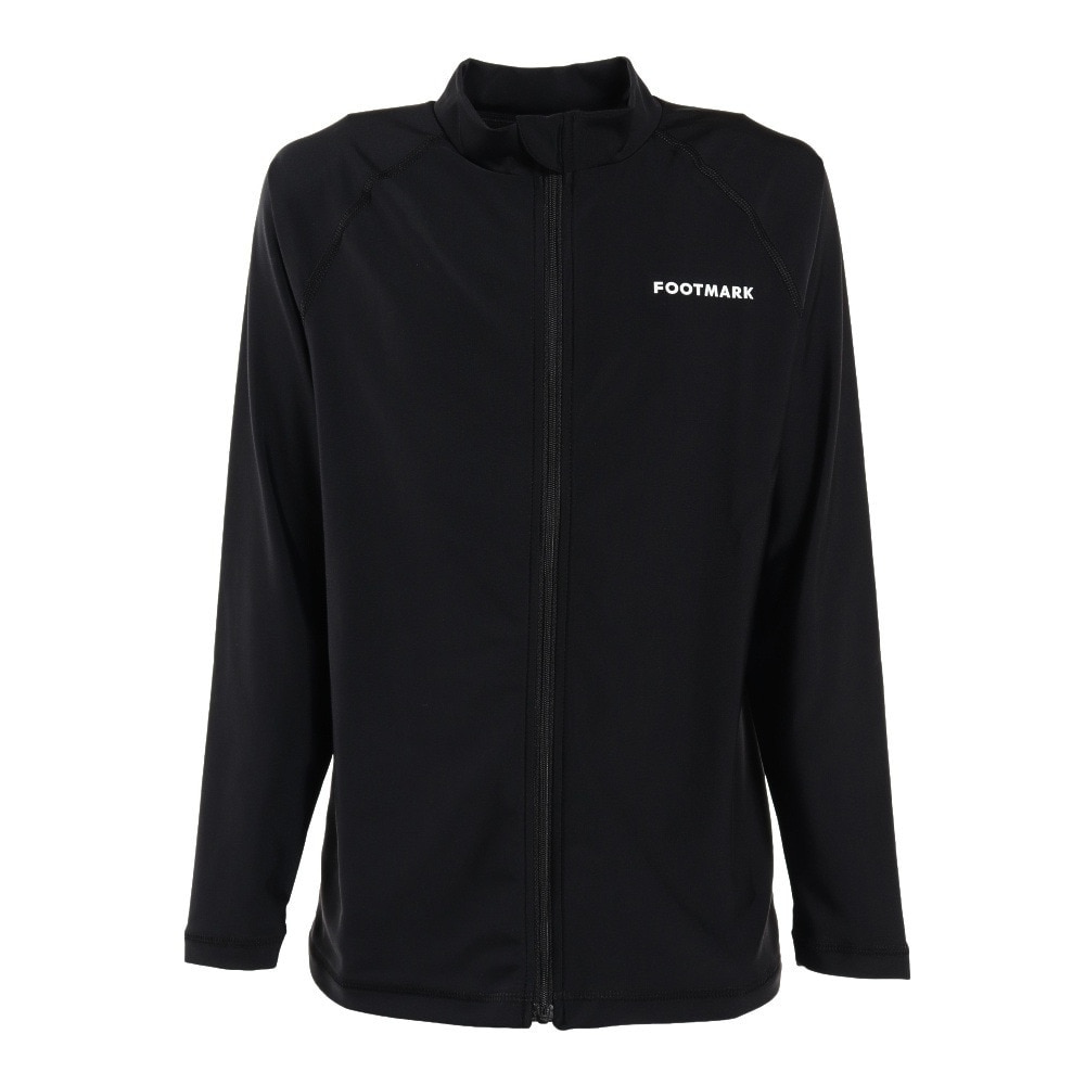 フットマーク（FOOTMARK）（キッズ）ジュニア スクール水着 ラッシュガード 長袖 パーカー 0242305BLK ブラック