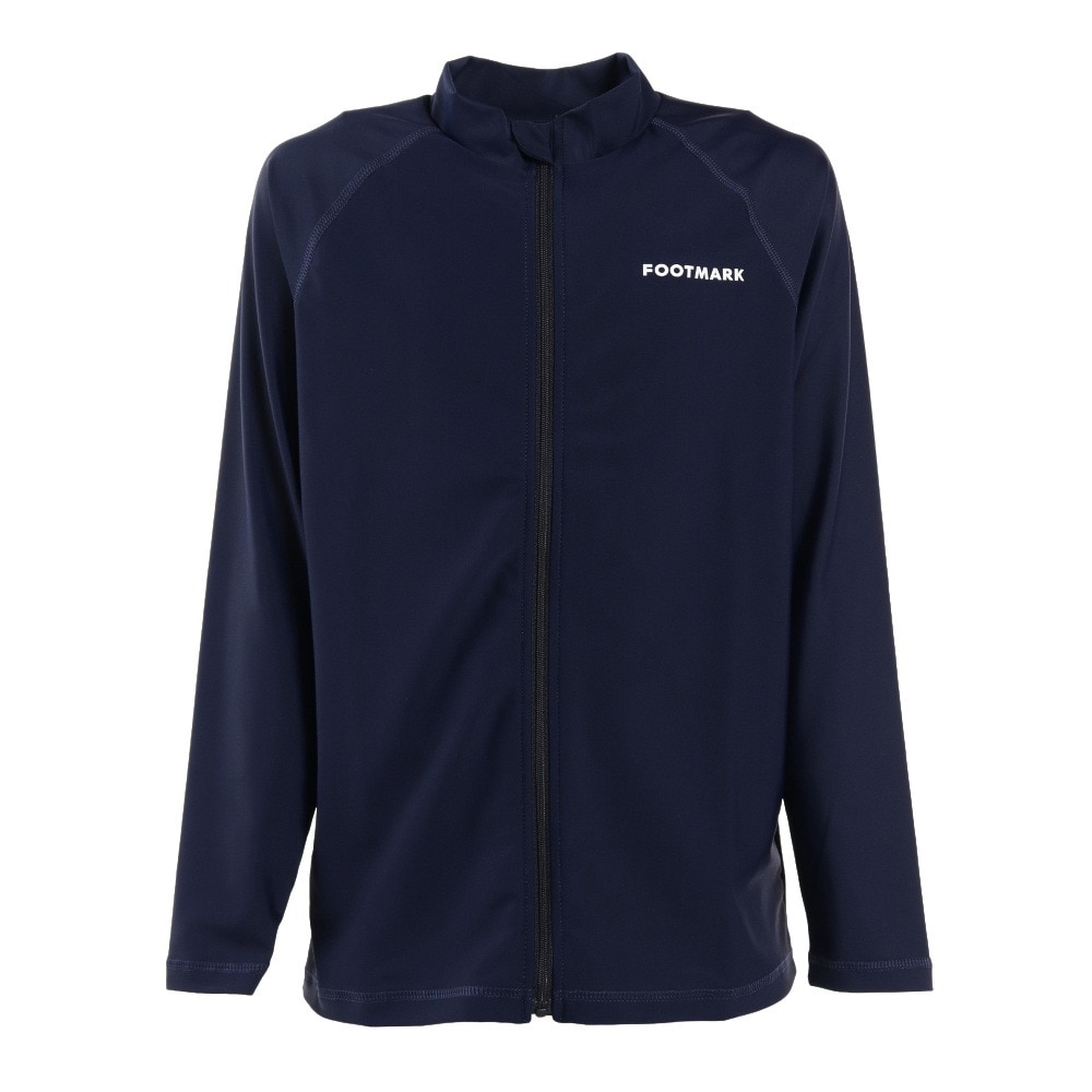 フットマーク（FOOTMARK）（キッズ）ジュニア スクール水着 ラッシュガード 長袖 パーカー 0242305NVY ネイビー