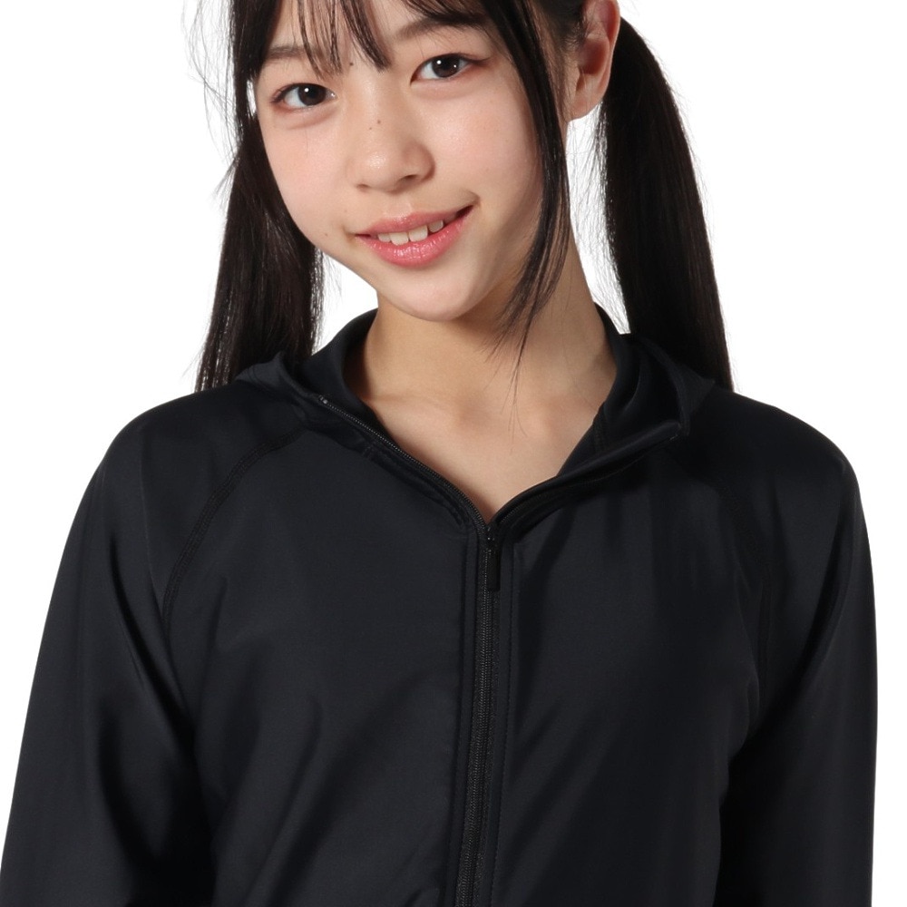 フットマーク（FOOTMARK）（キッズ）ジュニア 水着 ラッシュガード 長袖 パーカー 0242306BLK ブラック