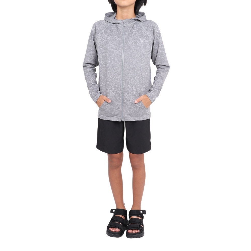 フットマーク（FOOTMARK）（キッズ）ジュニア 水着 ラッシュガード 長袖 パーカー 0242306MGRY グレー