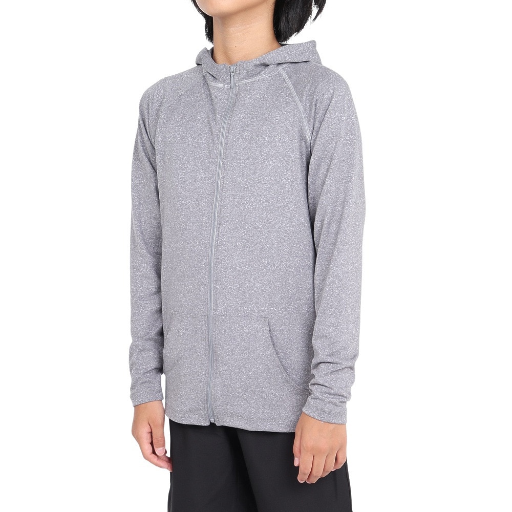 フットマーク（FOOTMARK）（キッズ）ジュニア 水着 ラッシュガード 長袖 パーカー 0242306MGRY グレー