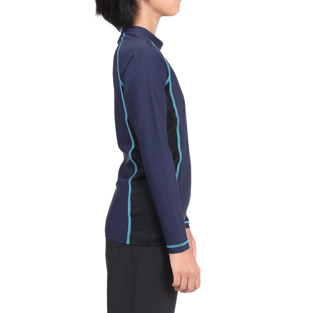 ナイキ（NIKE）（キッズ）ジュニア スクール水着 ラッシュガード 長袖 1991064-06 ネイビー
