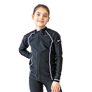(キッズ)スクール水着 ラッシュガード 長袖 フードなし 子供 女の子 ガールズ UVカット UPF50+ 紫外線対策 速乾 NIKE23SP 1991065