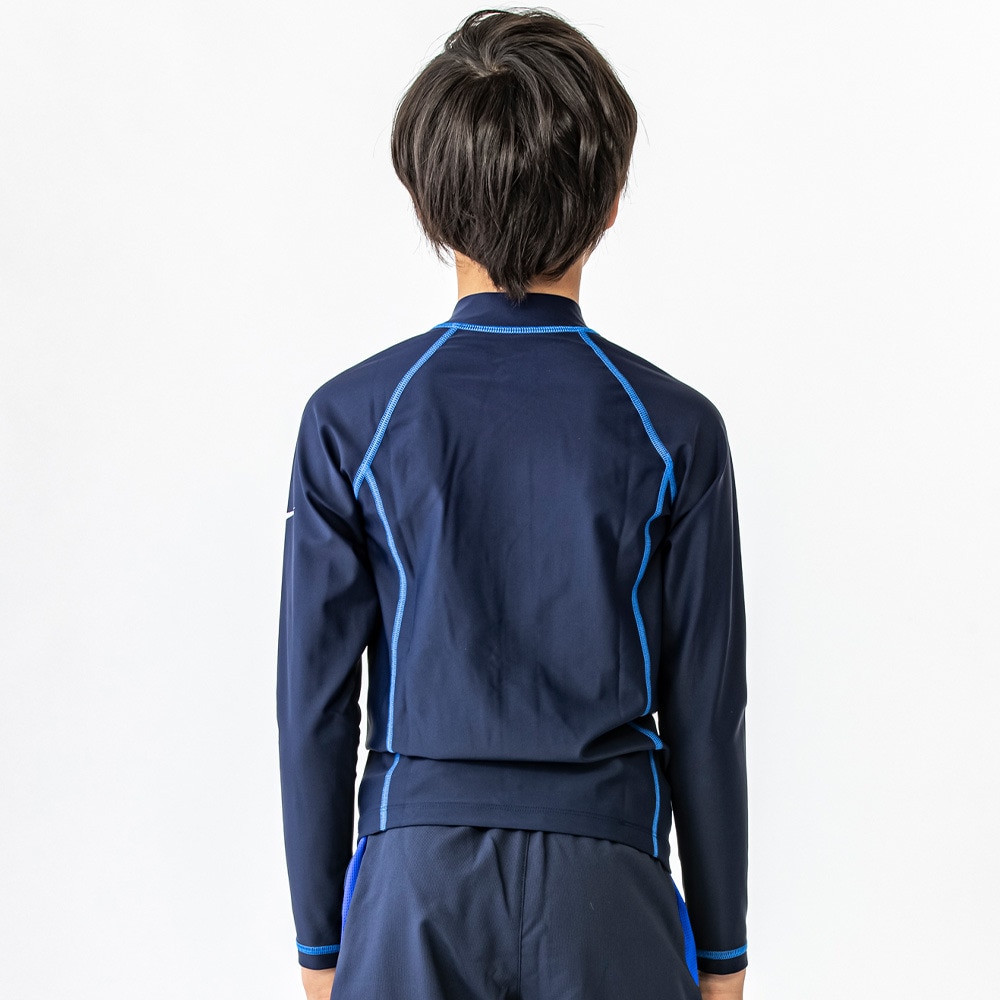 ナイキ（NIKE）（キッズ）スクール水着 ラッシュガード 長袖 フードなし 子供 男の子 ボーイズ 120～170cm NIKE23SP 1991072-10