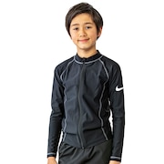 ナイキ（NIKE）（キッズ）スクール水着 ラッシュガード 長袖 フードなし 子供 男の子 ボーイズ UVカット UPF50+ 紫外線対策 速乾 NIKE23SP 1991072-18