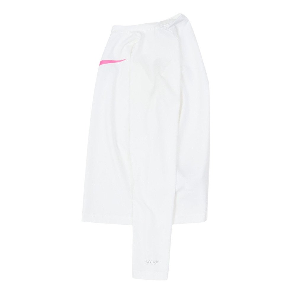 ナイキ（NIKE）（キッズ）ジュニア ラッシュガード 長袖 Tシャツ ハイドロガード ガールズ 女の子 130～160cm NESSD743-100 ホワイト