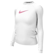 ナイキ（NIKE）（キッズ）ジュニア ラッシュガード 長袖 Tシャツ ハイドロガード NESSD743-100 ホワイト