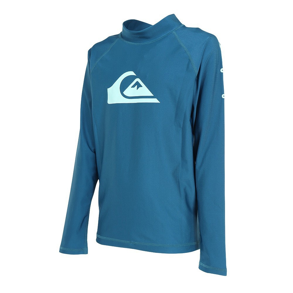 クイックシルバー（Quiksilver）（キッズ）ジュニア スクール水着 ラッシュガード 長袖 140～160cm ALL TIME LR YOUTH 23SP KLY231021 BLU ブルー