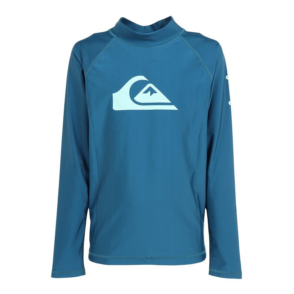 クイックシルバー（Quiksilver）（キッズ）ジュニア スクール水着 ラッシュガード 長袖 140～160cm ALL TIME LR YOUTH 23SP KLY231021 BLU ブルー