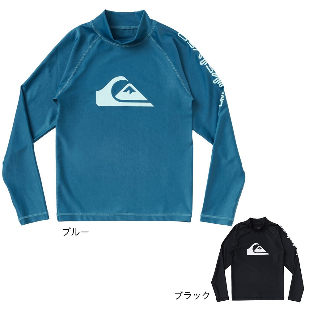 クイックシルバー（Quiksilver）（キッズ）ジュニア スクール水着 ラッシュガード 長袖 ALL TIME LR YOUTH 23SP KLY231021 BLK ブラック