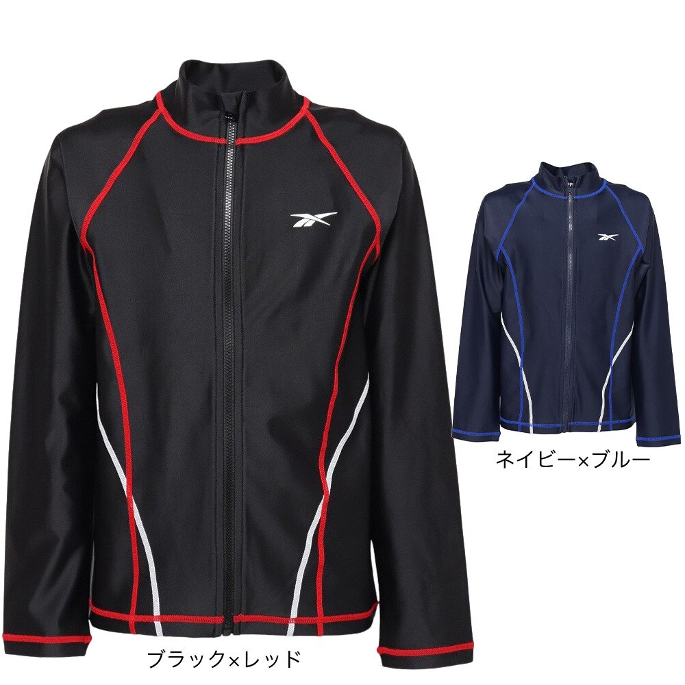 リーボック（REEBOK）（キッズ）ジュニア スクール水着 ラッシュガード 長袖 パーカー 123204BK ブラック