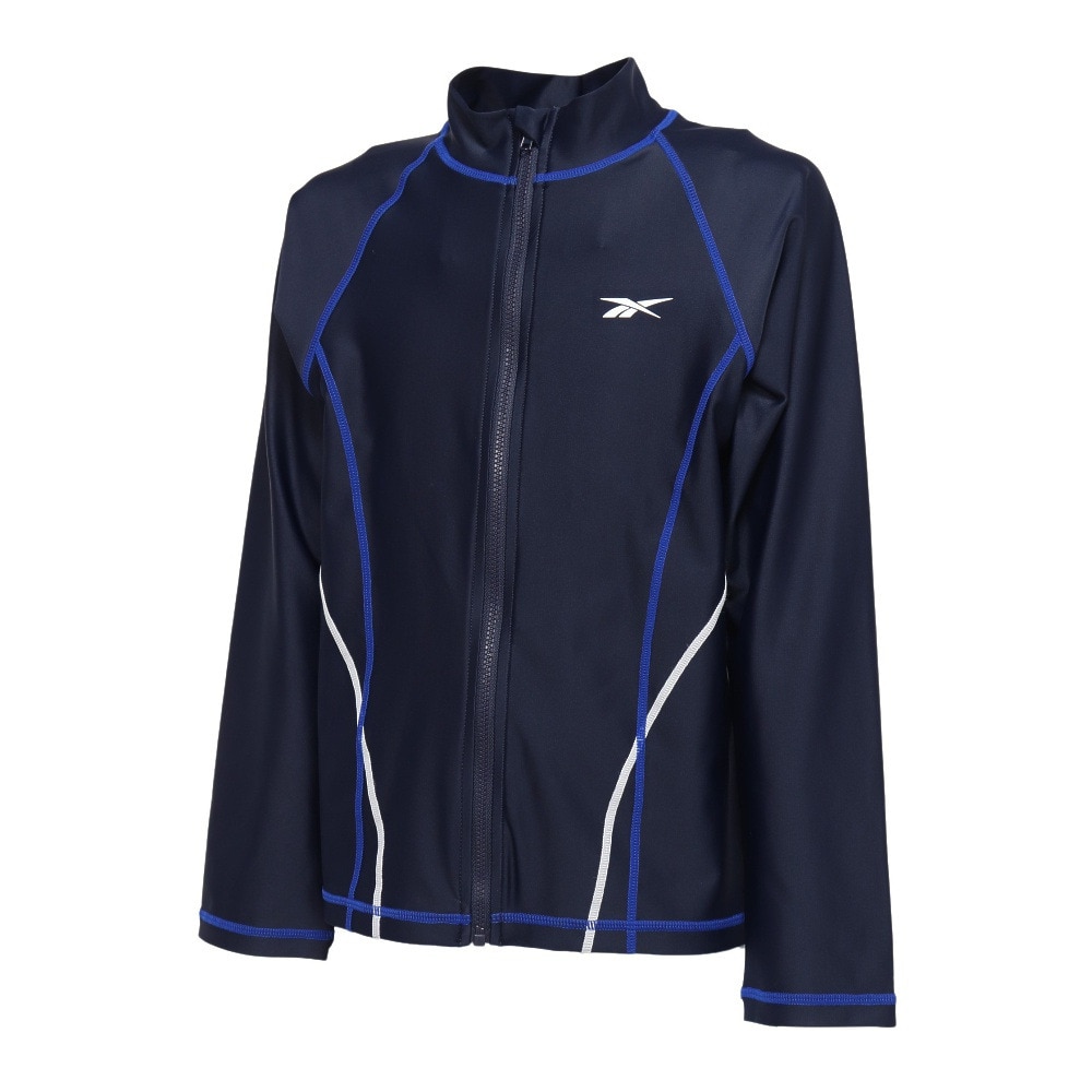リーボック（REEBOK）（キッズ）ジュニア スクール水着 ラッシュガード 長袖 パーカー 123204NV ネイビー