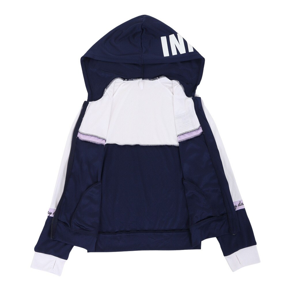 ジェニィ（JENNI）（キッズ）水着 ラッシュガード 長袖 パーカー 子供 女の子 ガールズ UVカット 水陸両用 32250462NV