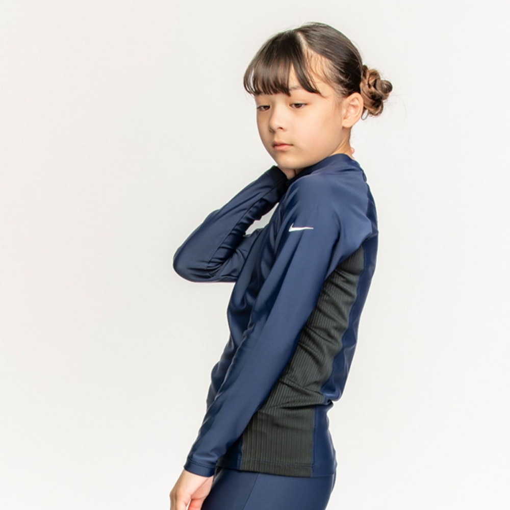 ナイキ（NIKE）（キッズ）ジュニア ラッシュガード ガールズ 女の子 長袖 ハイドロガード 120～170cm 1991084-008