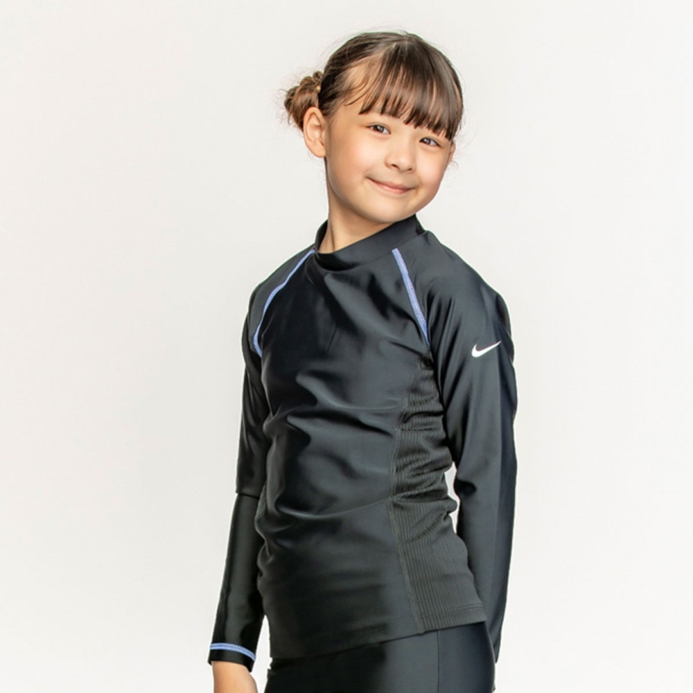 ナイキ（NIKE）（キッズ）ジュニア ラッシュガード ガールズ 女の子 長袖 ハイドロガード 120~170cm 1991084-012