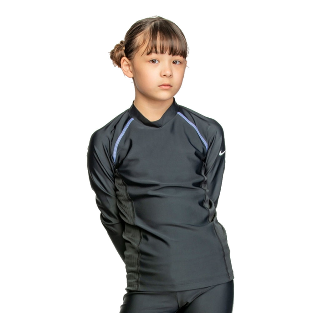 ナイキ（NIKE）（キッズ）ジュニア ラッシュガード ガールズ 女の子 長袖 ハイドロガード 120~170cm 1991084-012