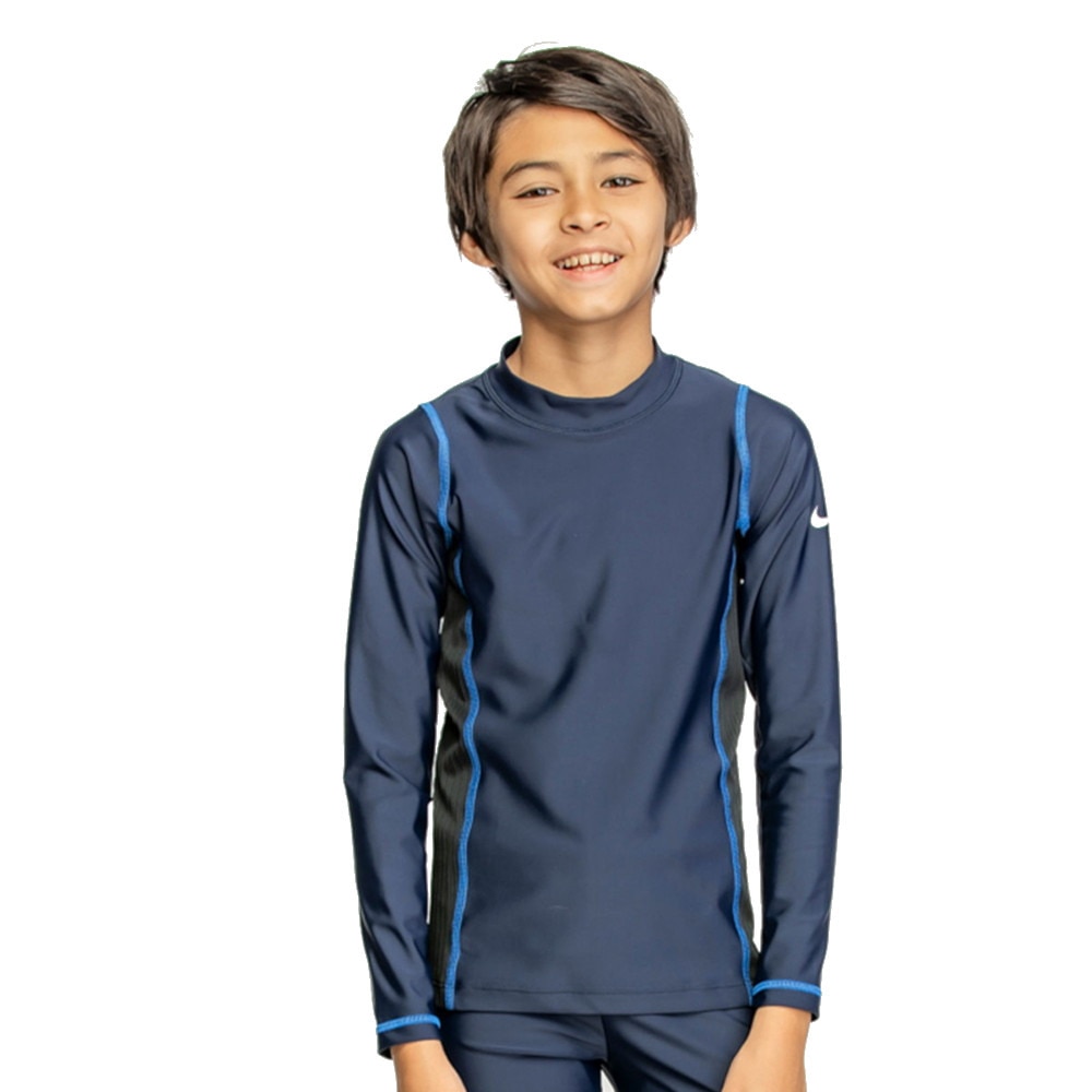 ナイキ（NIKE）（キッズ）ジュニア ラッシュガード ボーイズ 男の子 長袖 ハイドロガード 120~170cm 1991091-010