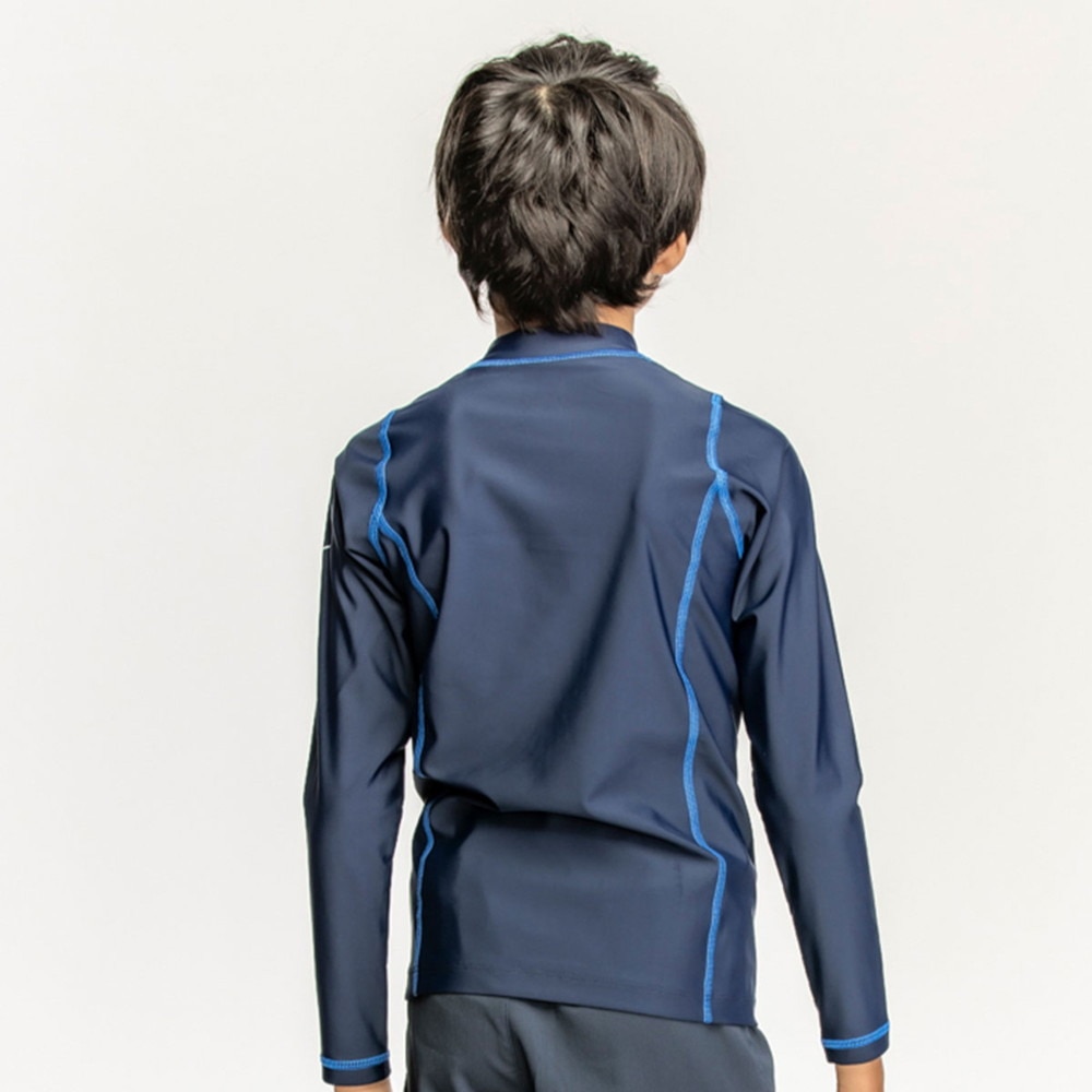 ナイキ（NIKE）（キッズ）ジュニア ラッシュガード ボーイズ 男の子 長袖ジップ ハイドロガード 120~170cm 1991092-010
