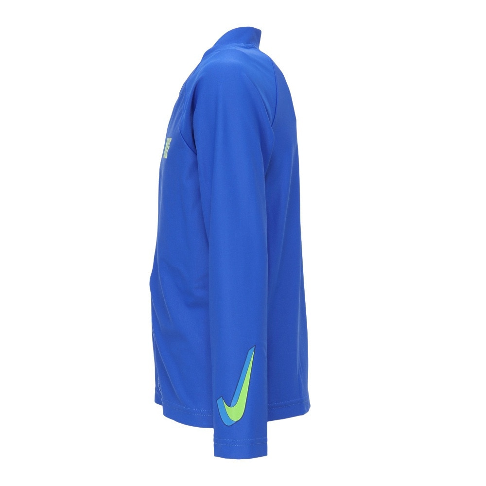 ナイキ（NIKE）（キッズ）ジュニア ラッシュガード 長袖 UVカット 速乾 3Dスウッシュ長袖ジップハイドロガード 130～160cm NESSE829-N494
