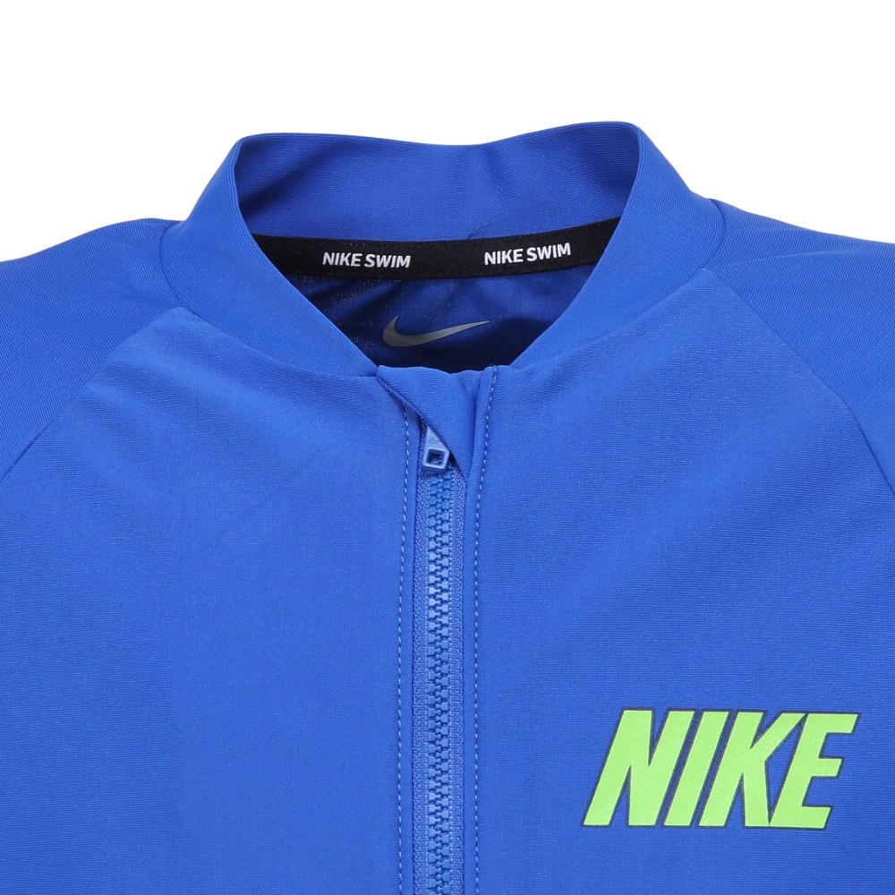 ナイキ（NIKE）（キッズ）ジュニア ラッシュガード 長袖 UVカット 速乾 3Dスウッシュ長袖ジップハイドロガード 130～160cm NESSE829-N494