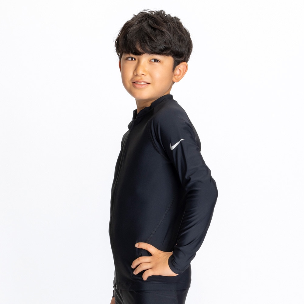 ナイキ（NIKE）（キッズ）ボーイズ ガールズ ジップ付き長袖ラッシュガード SS25 1991109-009
