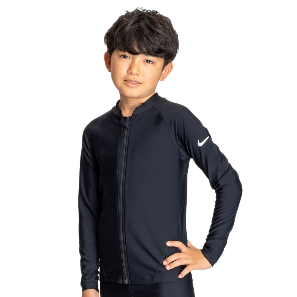 ナイキ（NIKE）（キッズ）ボーイズ ガールズ ジップ付き長袖ラッシュガード SS25 1991109-009