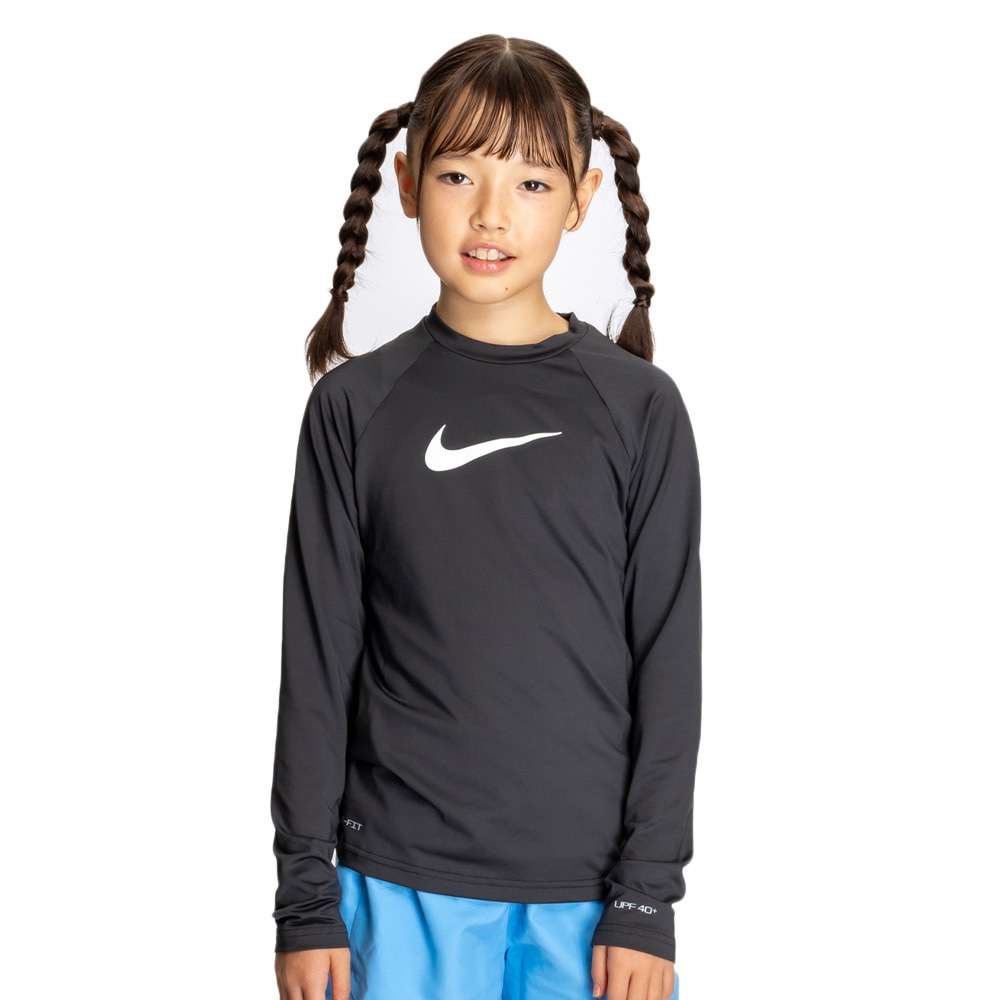 ナイキ（NIKE）（キッズ）ラッシュガード ガールズ ソリッド 長袖 ハイドロガード NESSD743-N006
